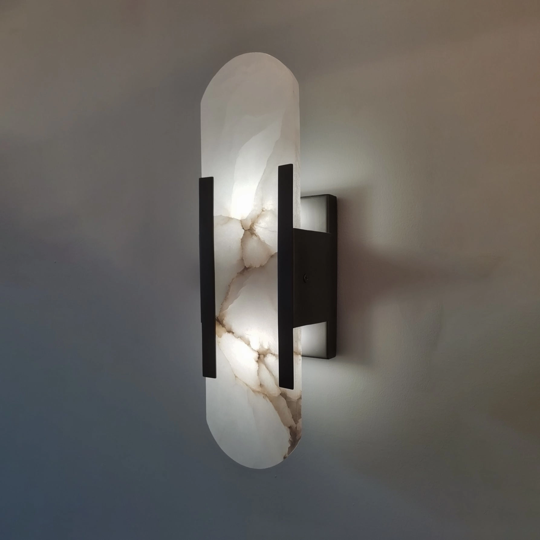 Geometric Harmony Alabaster Wall Lamp
