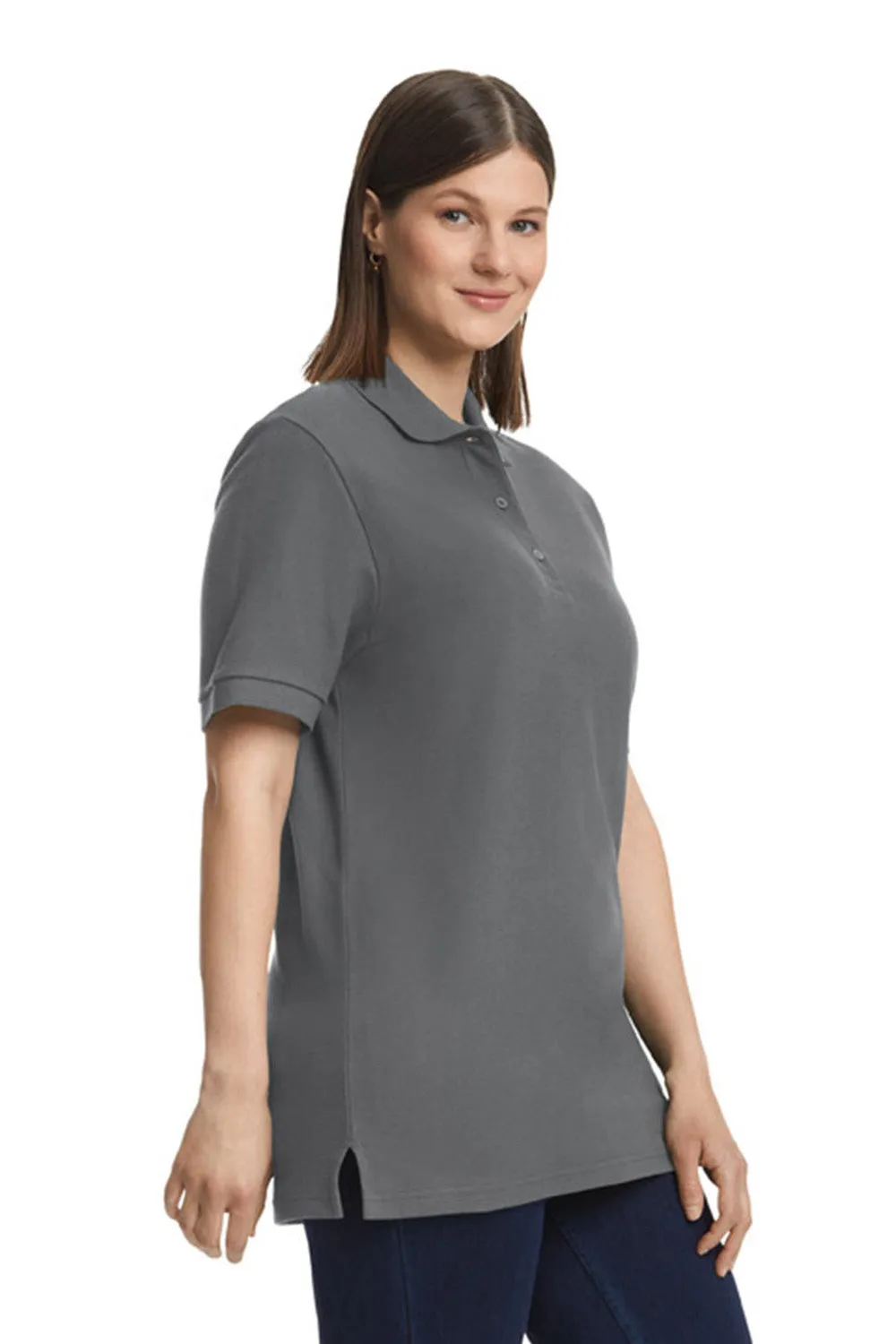 Gildan Mens Double Pique Short Sleeve Polo Shirt - Charcoal Grey  Affordable Clothing Gildan