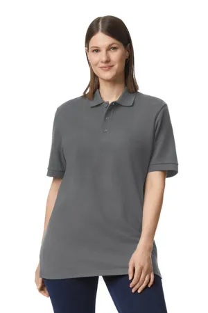 Gildan Mens Double Pique Short Sleeve Polo Shirt - Charcoal Grey  Affordable Clothing Gildan