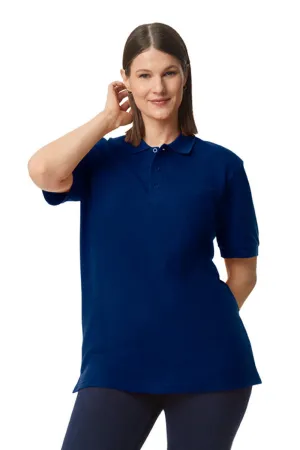 Gildan Mens Double Pique Short Sleeve Polo Shirt - Navy Blue  Affordable Clothing Gildan