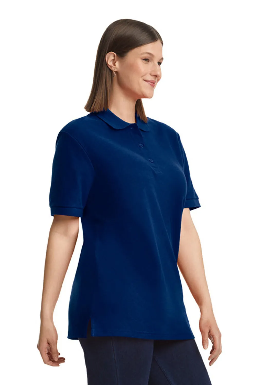 Gildan Mens Double Pique Short Sleeve Polo Shirt - Navy Blue  Affordable Clothing Gildan