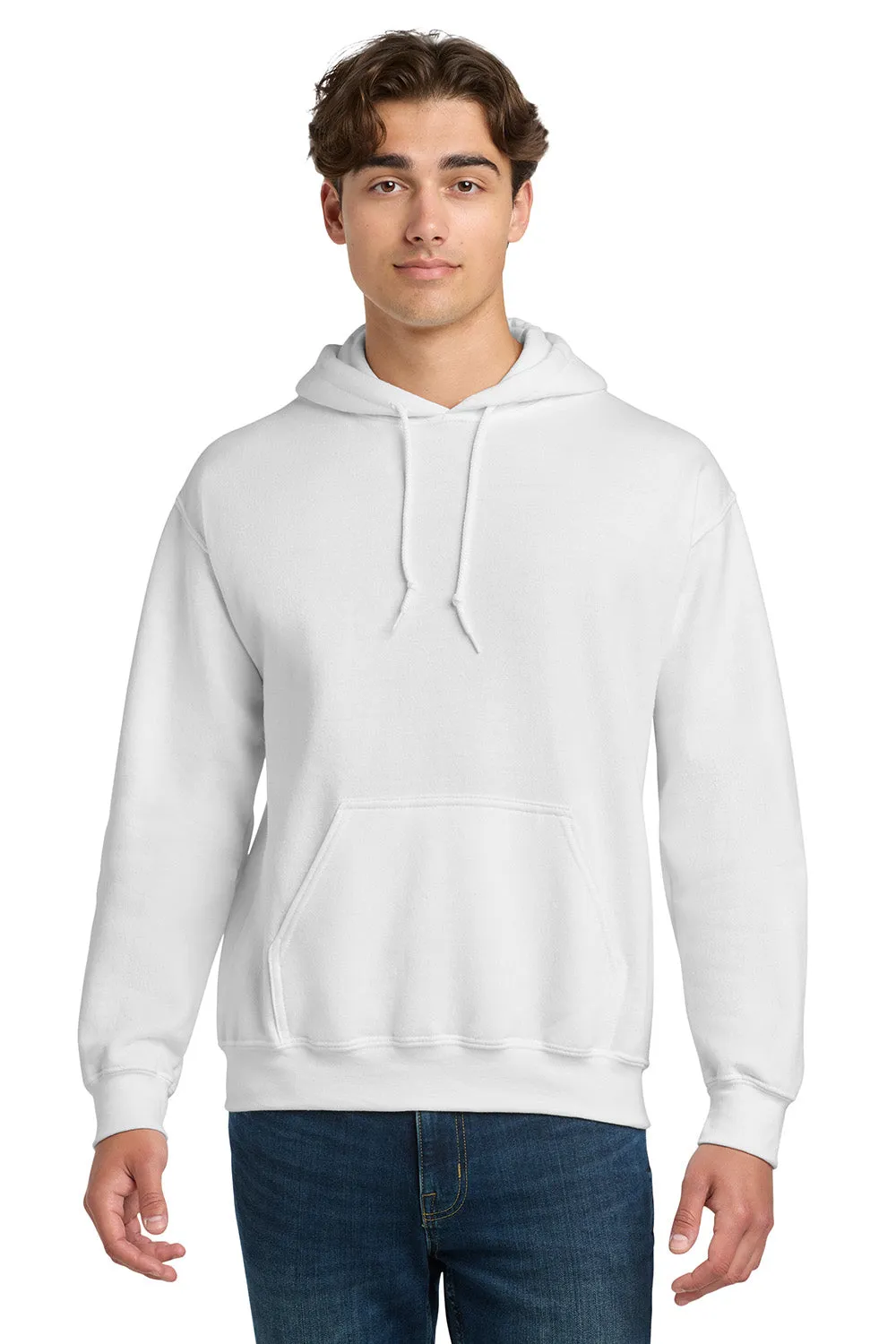 Gildan Mens DryBlend Moisture Wicking Hooded Sweatshirt Hoodie w/ Pouch Pocket - White  Affordable Clothing Gildan