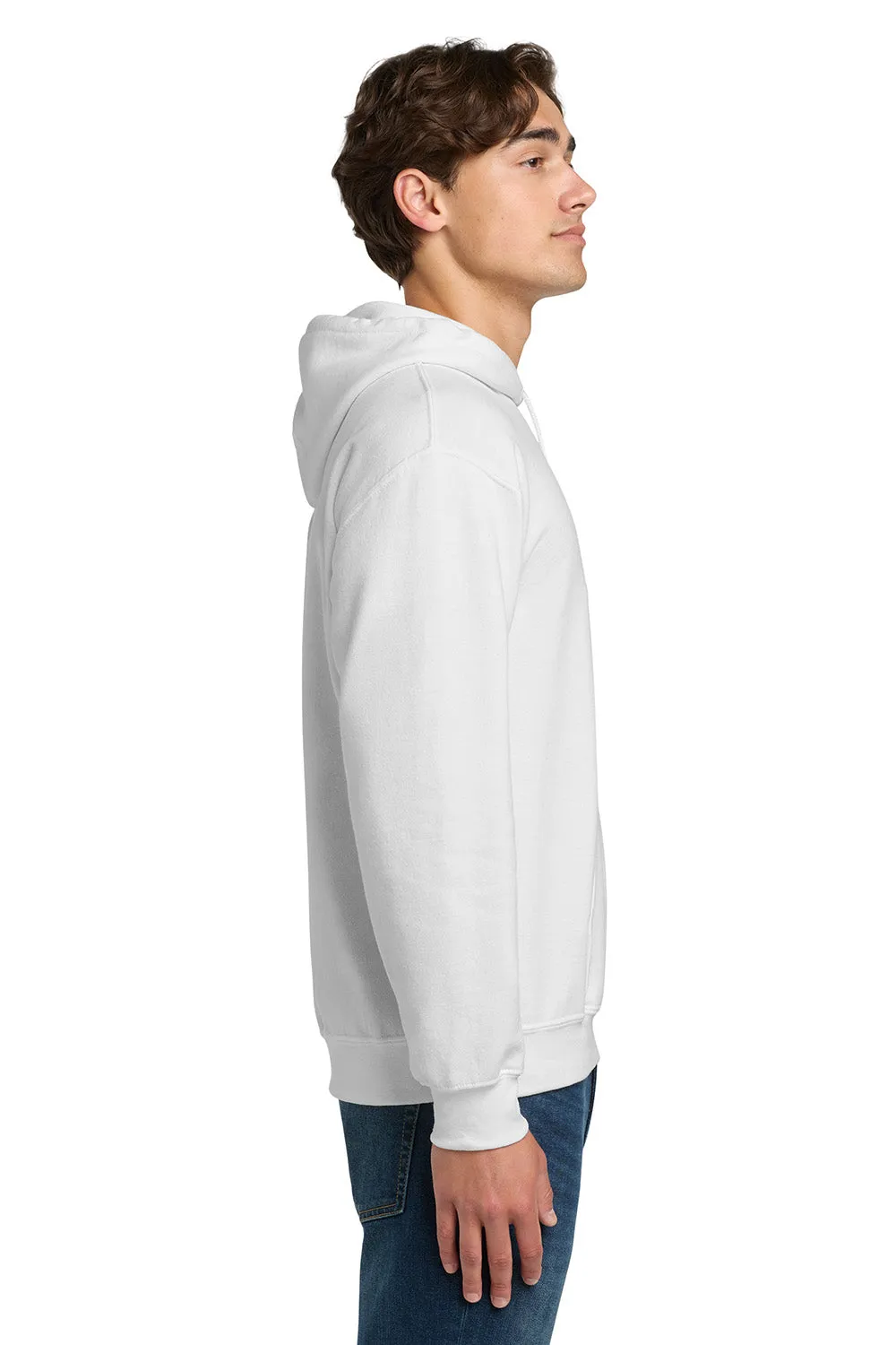 Gildan Mens DryBlend Moisture Wicking Hooded Sweatshirt Hoodie w/ Pouch Pocket - White  Affordable Clothing Gildan