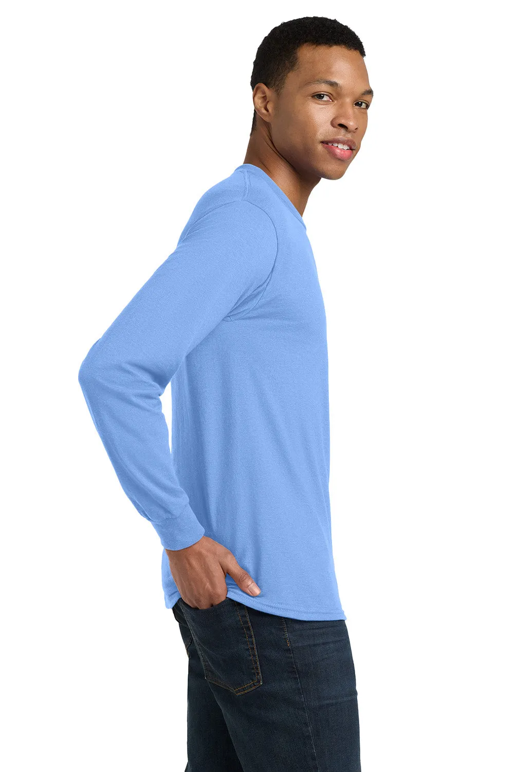 Gildan Mens DryBlend Moisture Wicking Long Sleeve Crewneck T-Shirt - Carolina Blue  Affordable Clothing Gildan