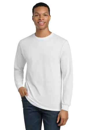 Gildan Mens DryBlend Moisture Wicking Long Sleeve Crewneck T-Shirt - White  Affordable Clothing Gildan