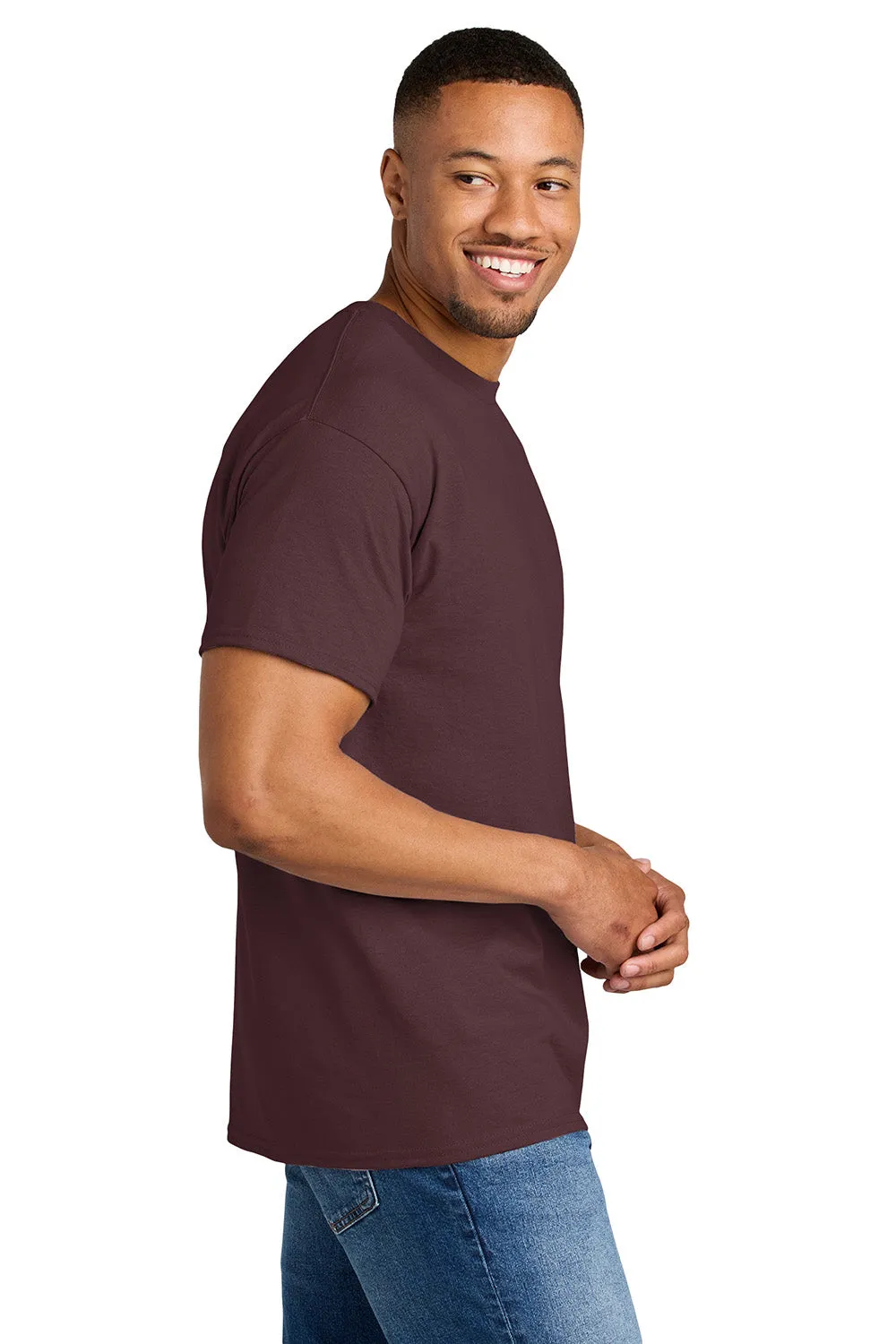 Gildan Mens DryBlend Moisture Wicking Short Sleeve Crewneck T-Shirt - Sport Dark Maroon  Affordable Clothing Gildan