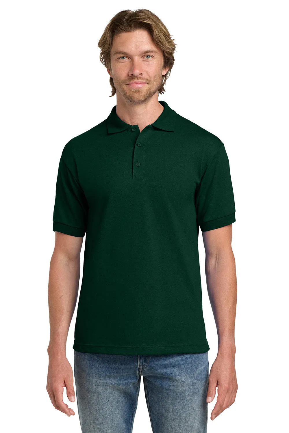 Gildan Mens DryBlend Moisture Wicking Short Sleeve Polo Shirt - Forest Green  Affordable Clothing Gildan