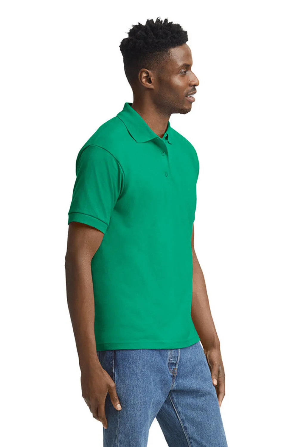 Gildan Mens DryBlend Moisture Wicking Short Sleeve Polo Shirt - Kelly Green  Affordable Clothing Gildan