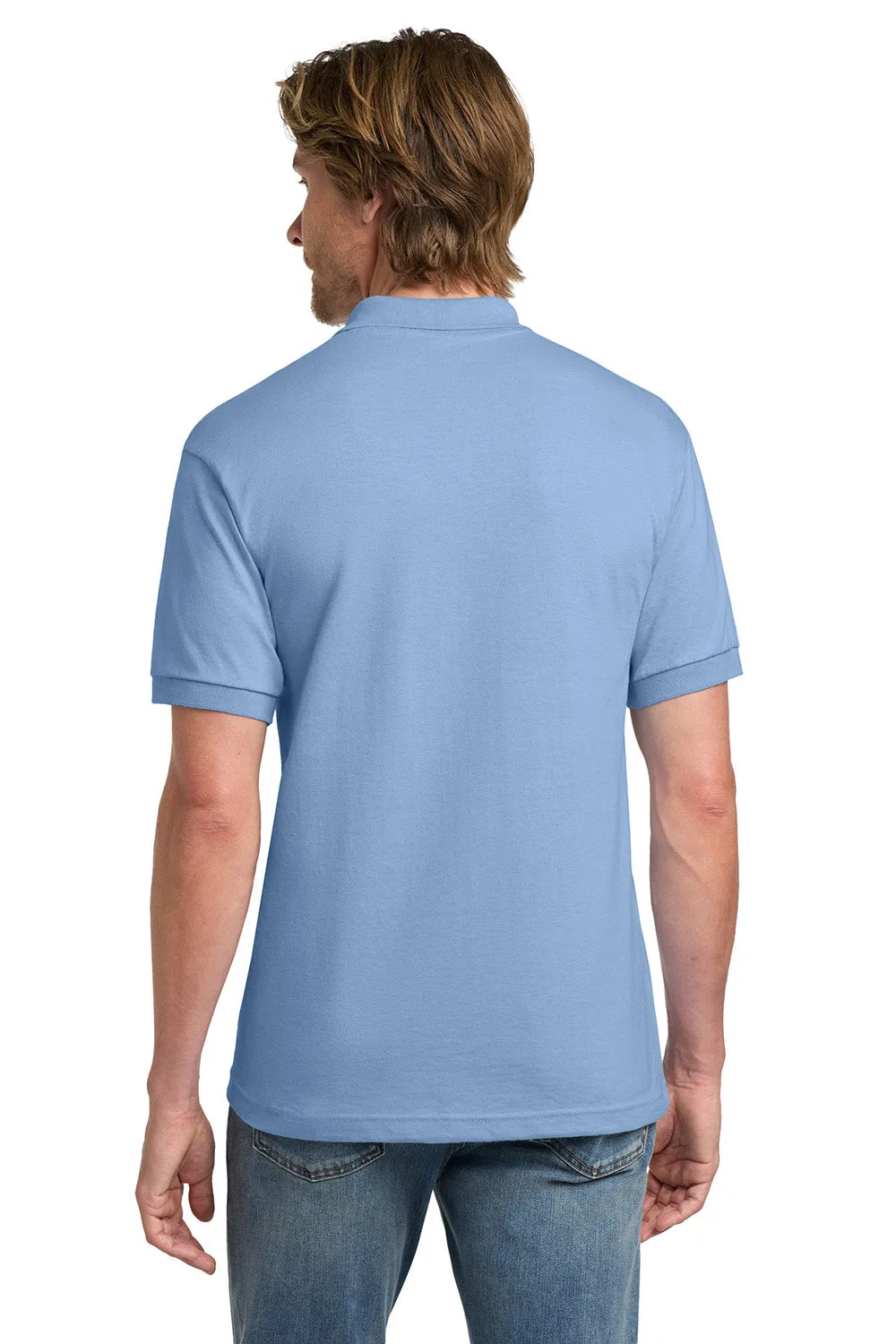Gildan Mens DryBlend Moisture Wicking Short Sleeve Polo Shirt - Light Blue  Affordable Clothing Gildan