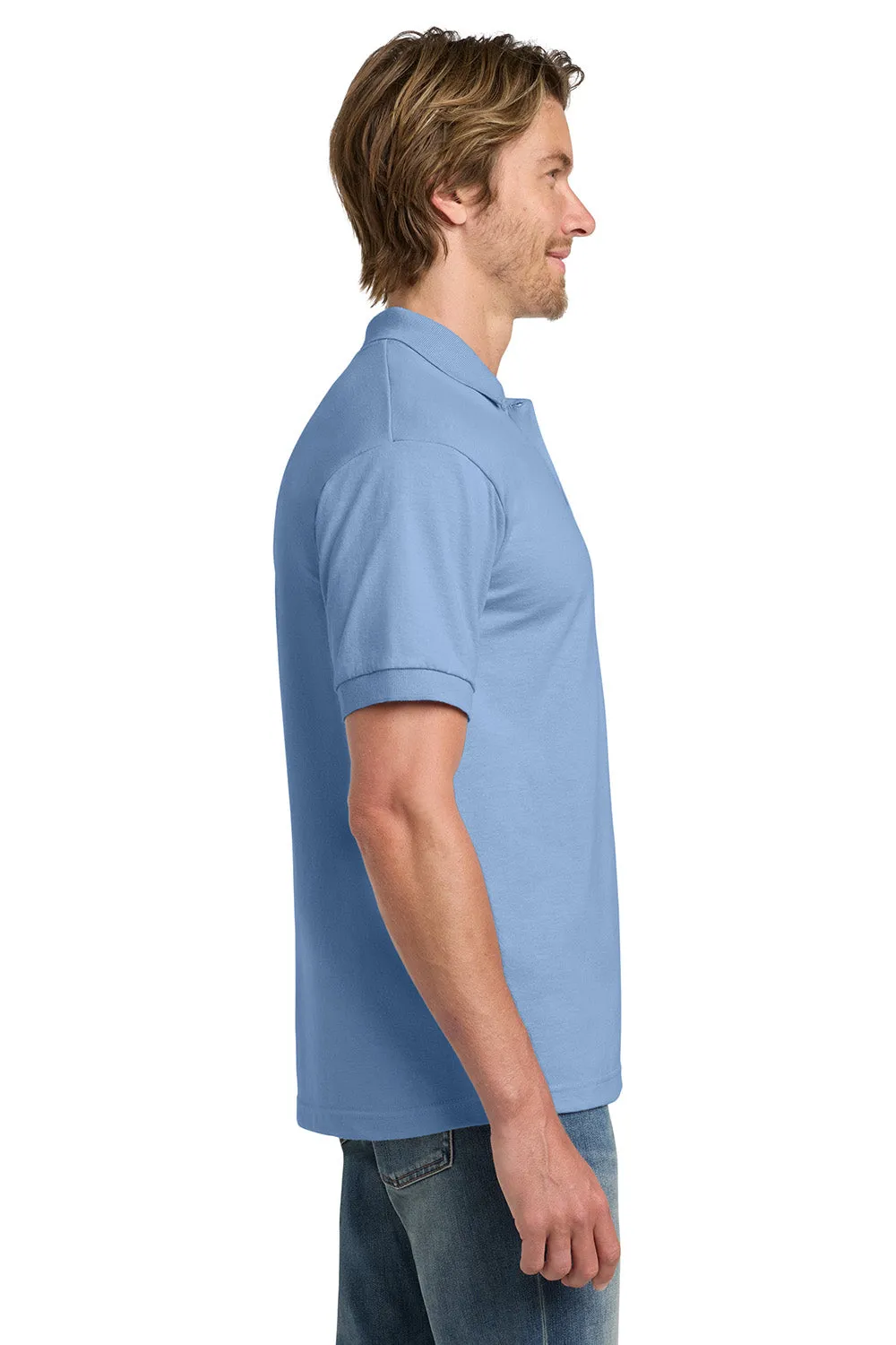 Gildan Mens DryBlend Moisture Wicking Short Sleeve Polo Shirt - Light Blue  Affordable Clothing Gildan