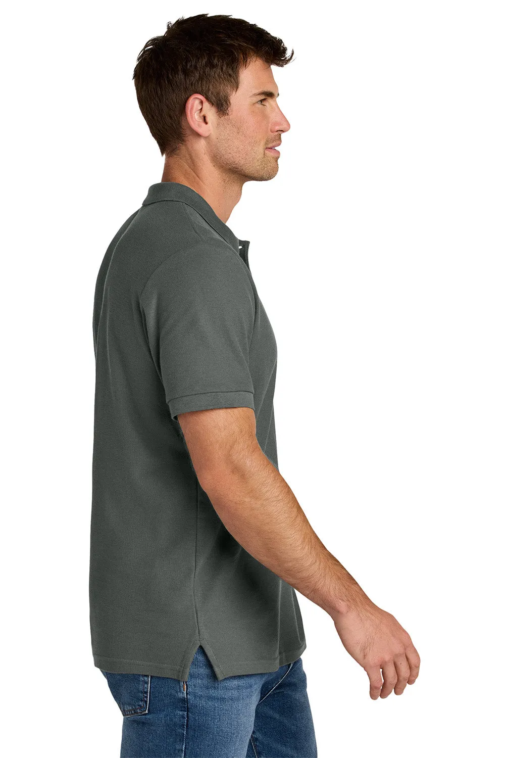 Gildan Mens Hammer Pique Short Sleeve Polo Shirt - Charcoal Grey  Affordable Clothing Gildan