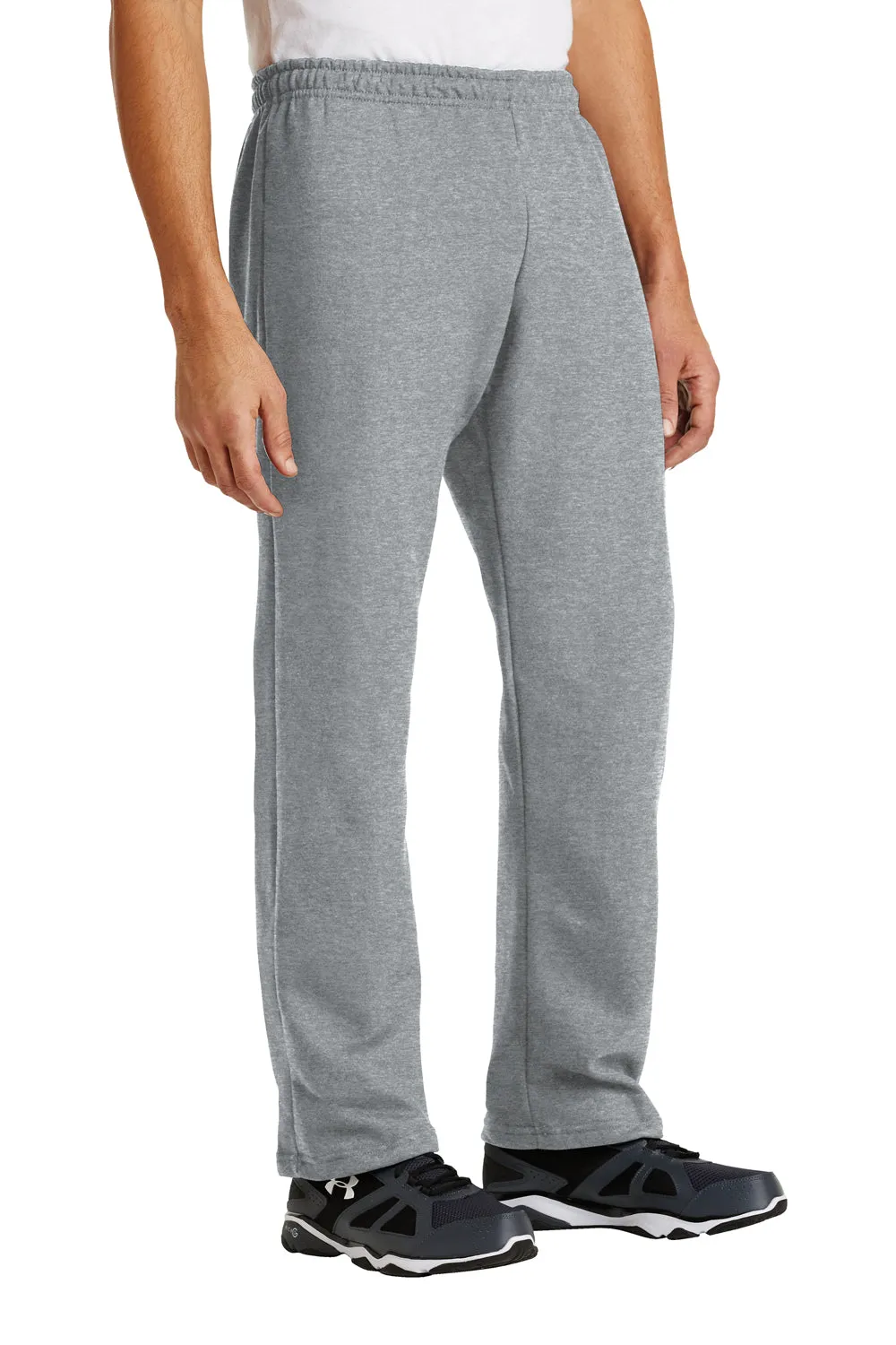 Gildan Mens Heavy Blend Open Bottom Sweatpants - Sport Grey  Affordable Clothing Gildan