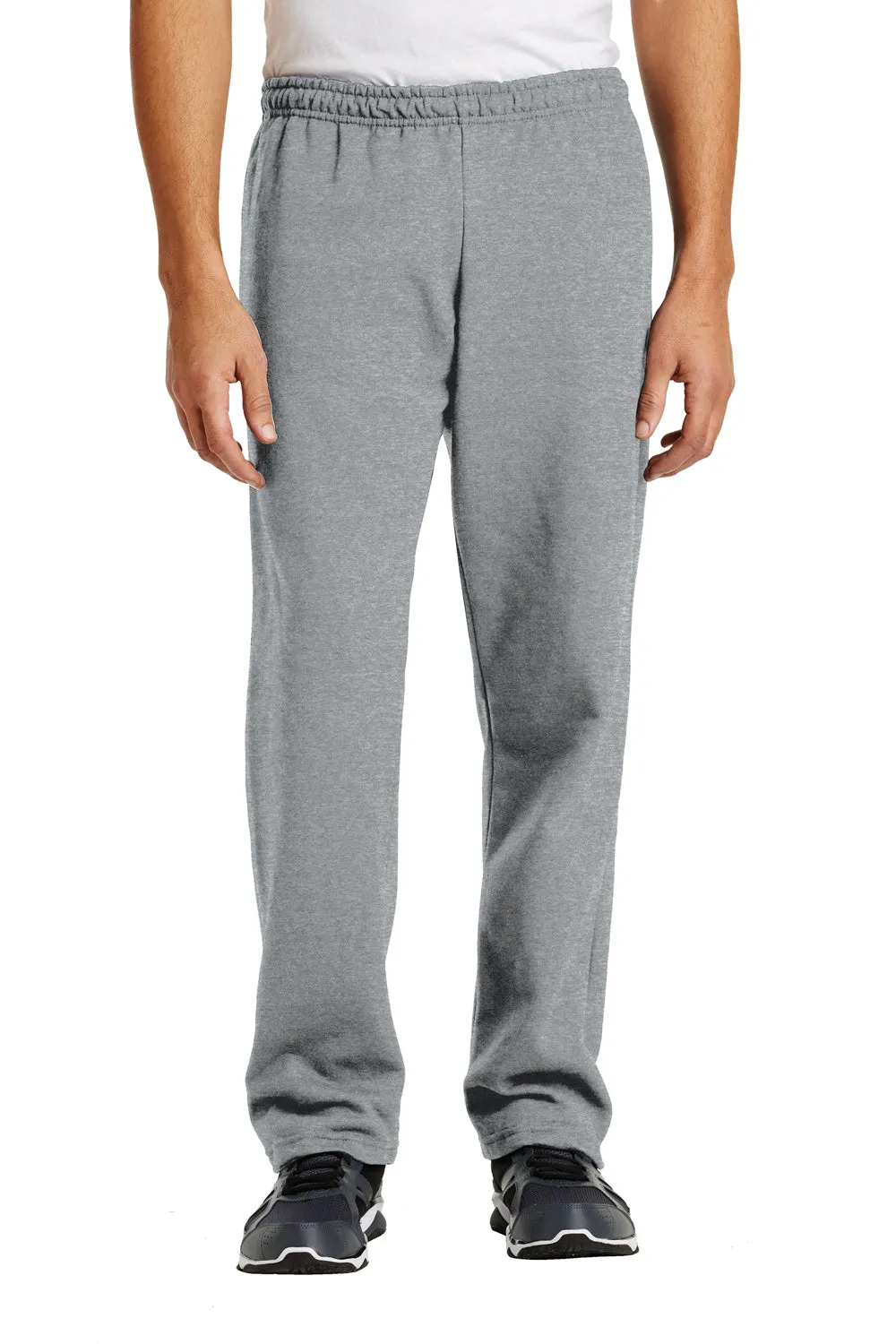 Gildan Mens Heavy Blend Open Bottom Sweatpants - Sport Grey  Affordable Clothing Gildan