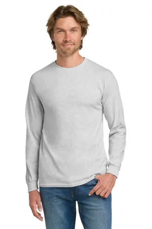 Gildan Mens Long Sleeve Crewneck T-Shirt - Ash Grey  Affordable Clothing Gildan
