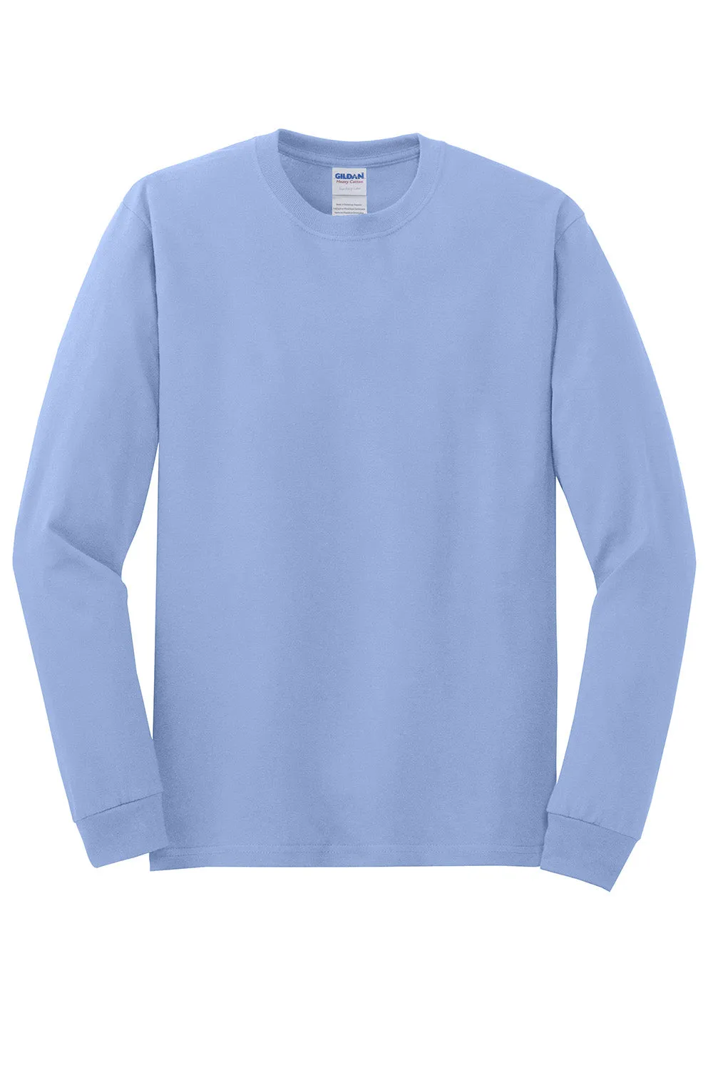 Gildan Mens Long Sleeve Crewneck T-Shirt - Carolina Blue  Affordable Clothing Gildan