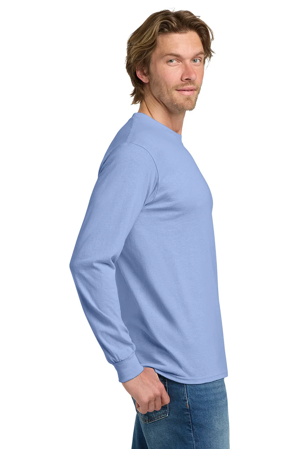 Gildan Mens Long Sleeve Crewneck T-Shirt - Carolina Blue  Affordable Clothing Gildan