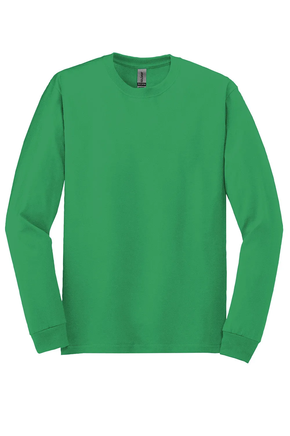 Gildan Mens Long Sleeve Crewneck T-Shirt - Irish Green  Affordable Clothing Gildan