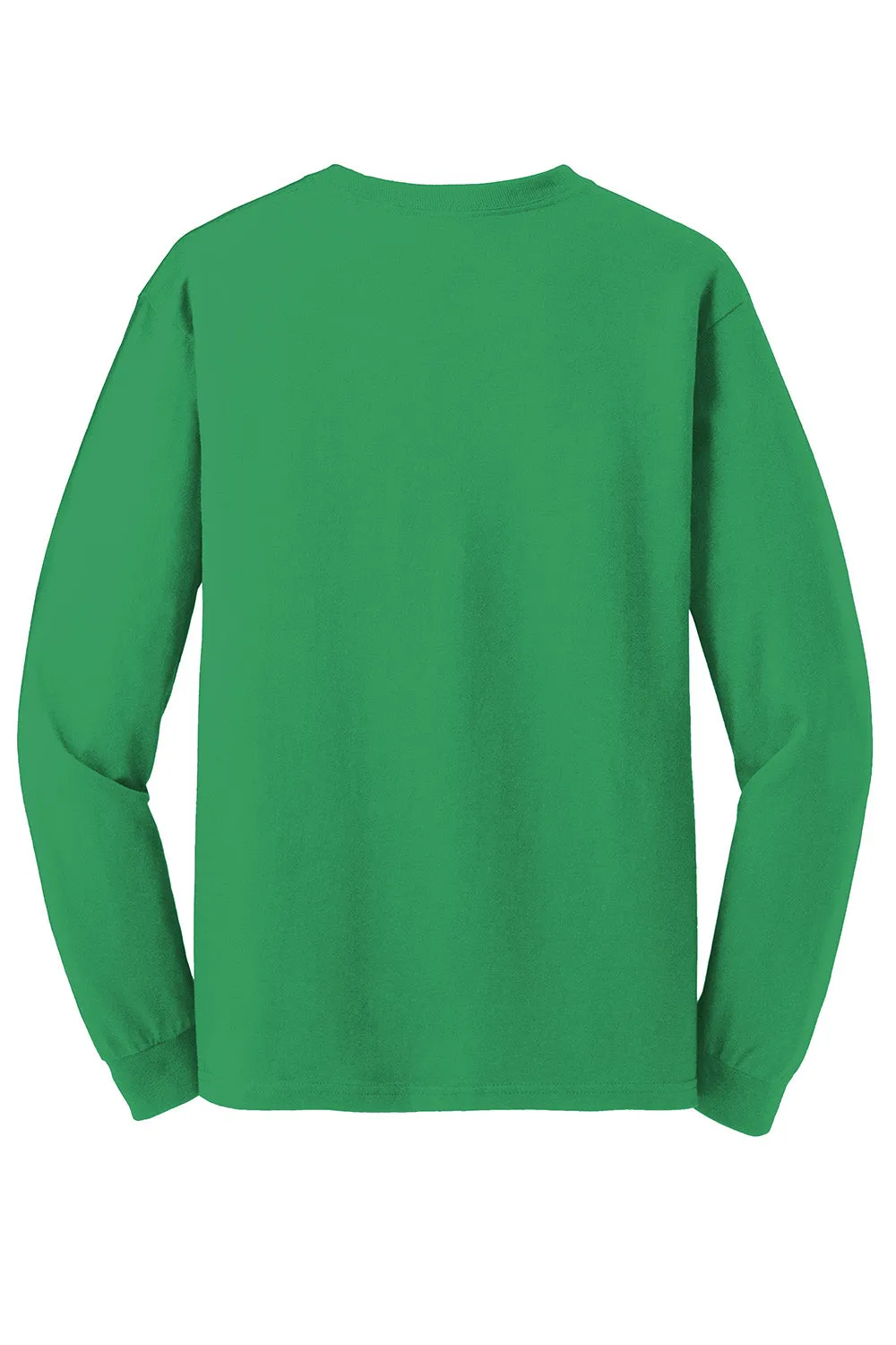 Gildan Mens Long Sleeve Crewneck T-Shirt - Irish Green  Affordable Clothing Gildan