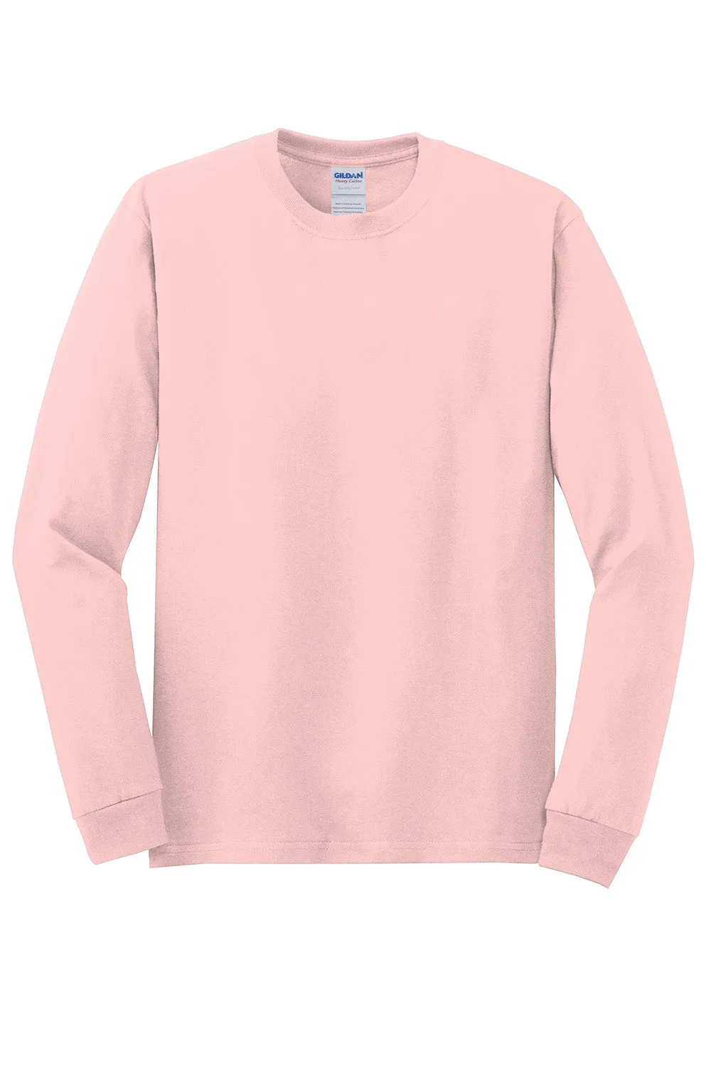 Gildan Mens Long Sleeve Crewneck T-Shirt - Light Pink  Affordable Clothing Gildan