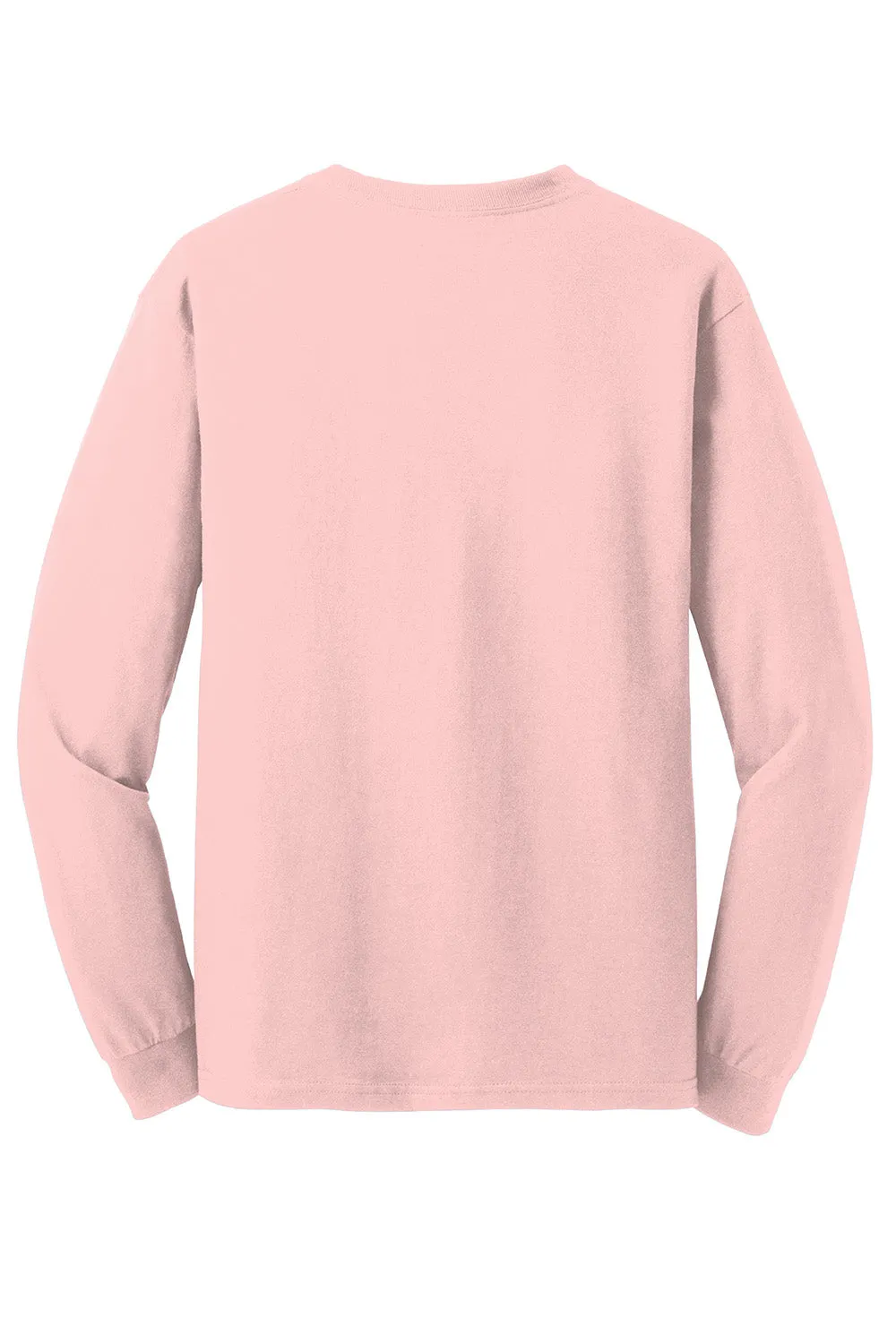 Gildan Mens Long Sleeve Crewneck T-Shirt - Light Pink  Affordable Clothing Gildan