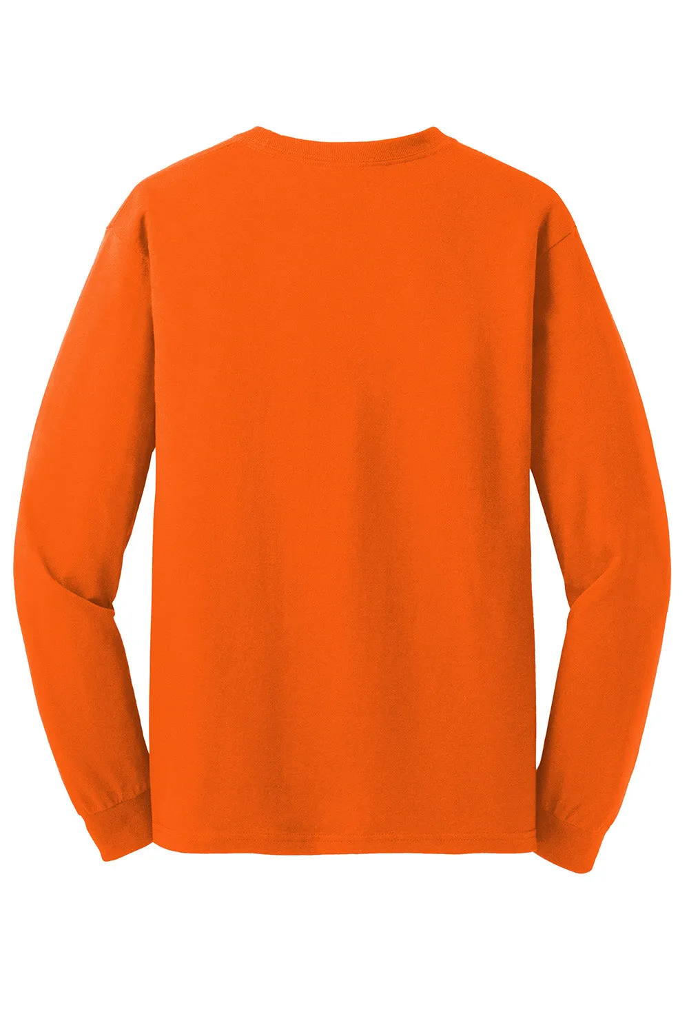 Gildan Mens Long Sleeve Crewneck T-Shirt - Orange  Affordable Clothing Gildan