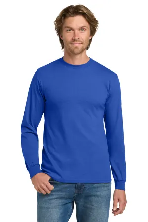 Gildan Mens Long Sleeve Crewneck T-Shirt - Royal Blue  Affordable Clothing Gildan