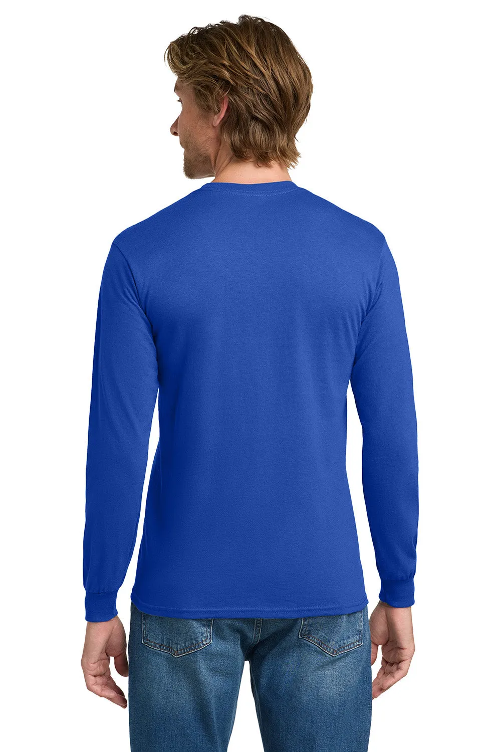 Gildan Mens Long Sleeve Crewneck T-Shirt - Royal Blue  Affordable Clothing Gildan