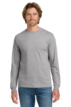 Gildan Mens Long Sleeve Crewneck T-Shirt - Sport Grey  Affordable Clothing Gildan
