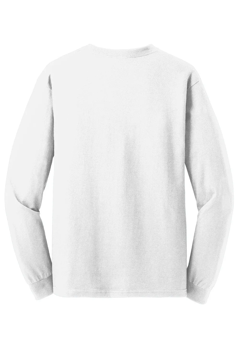 Gildan Mens Long Sleeve Crewneck T-Shirt - White  Affordable Clothing Gildan