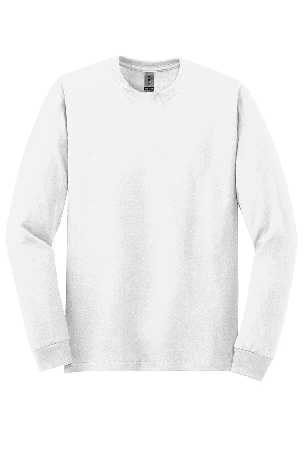 Gildan Mens Long Sleeve Crewneck T-Shirt - White  Affordable Clothing Gildan