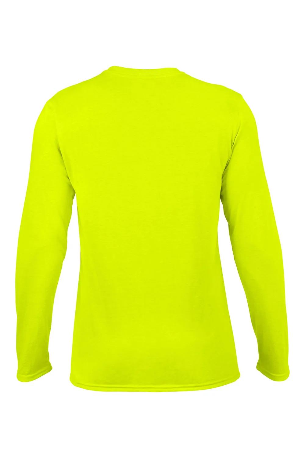 Gildan Mens Performance Jersey Moisture Wicking Long Sleeve Crewneck T-Shirt - Safety Green  Affordable Clothing Gildan