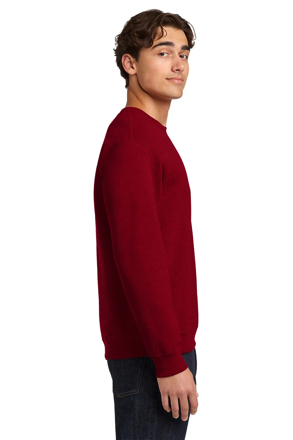 Gildan Mens Pill Resistant Fleece Crewneck Sweatshirt - Antique Cherry Red  Affordable Clothing Gildan