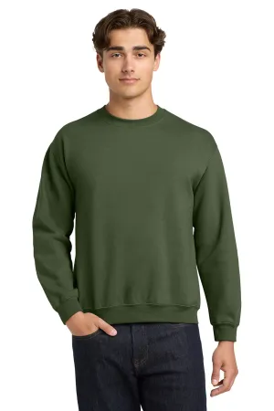 Gildan Mens Pill Resistant Fleece Crewneck Sweatshirt - Military Green  Affordable Clothing Gildan