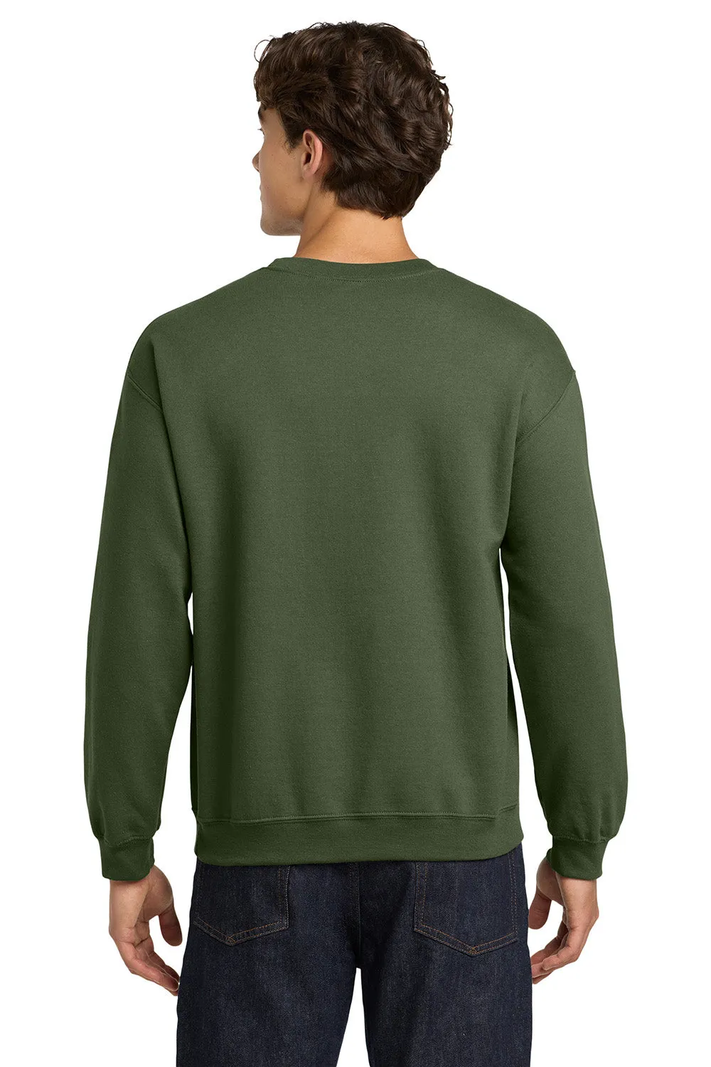 Gildan Mens Pill Resistant Fleece Crewneck Sweatshirt - Military Green  Affordable Clothing Gildan