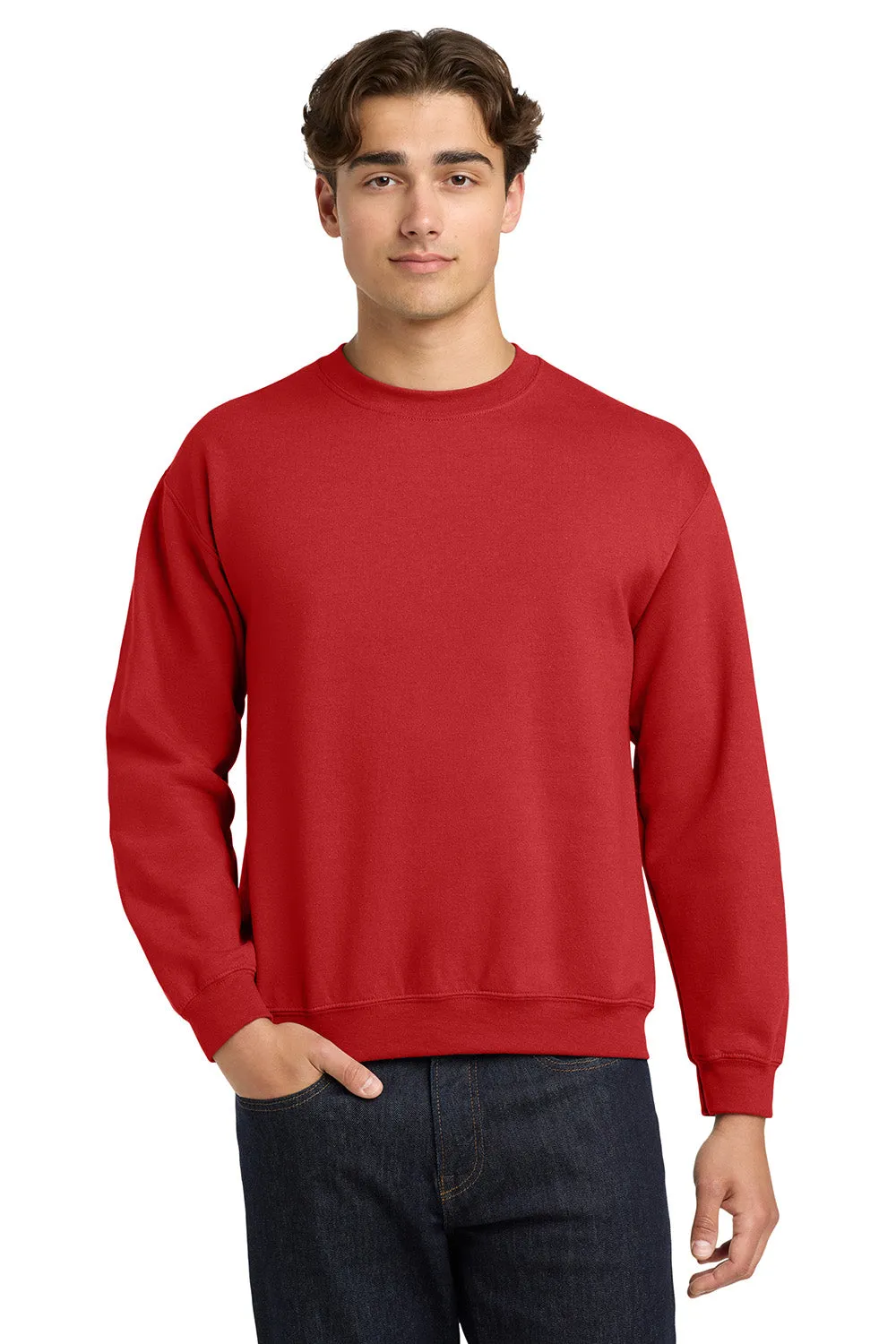 Gildan Mens Pill Resistant Fleece Crewneck Sweatshirt - Red  Affordable Clothing Gildan