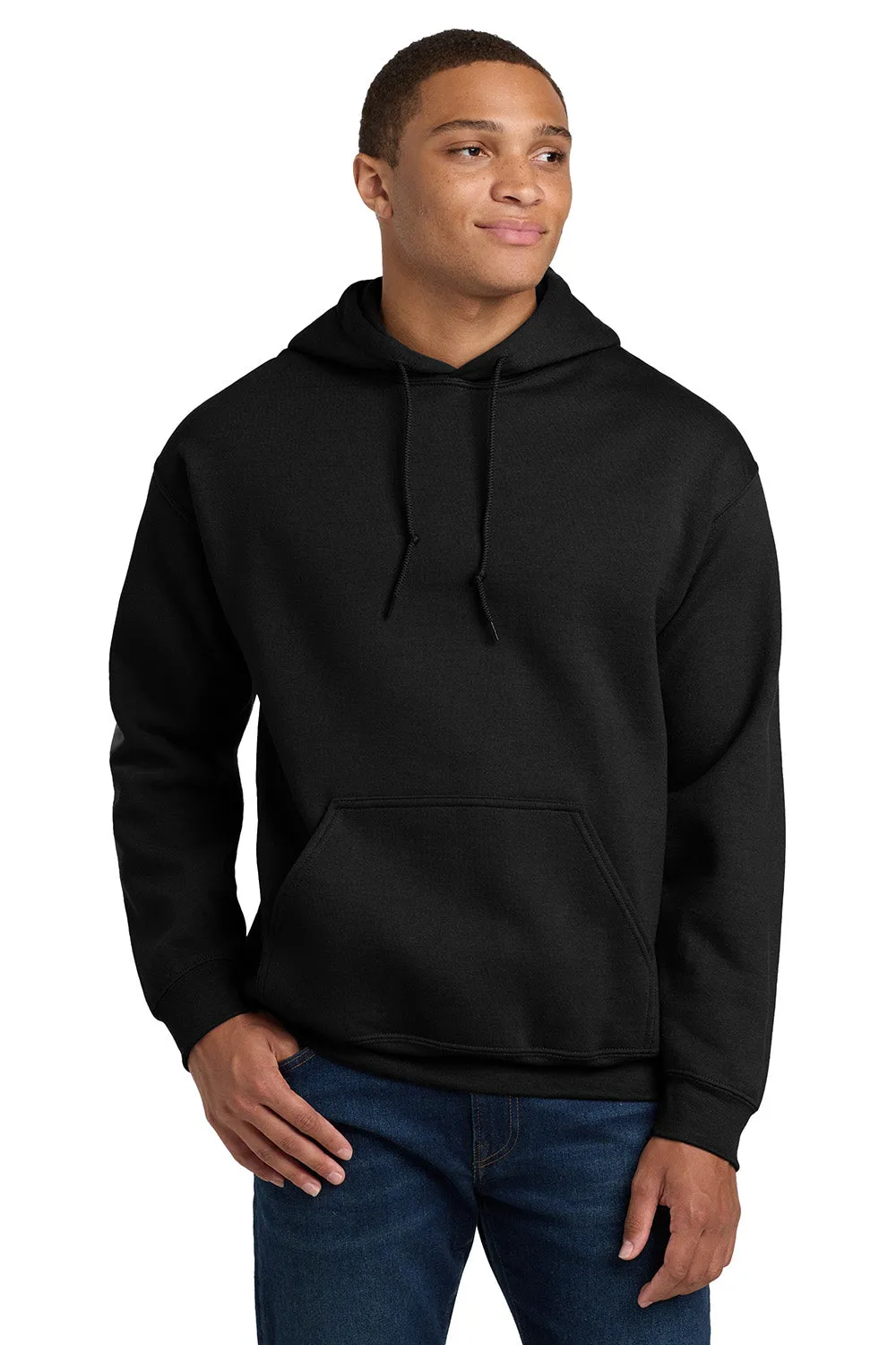 Gildan Mens Pill Resistant Hooded Sweatshirt Hoodie w/ Pouch Pocket - Black  Affordable Clothing Gildan