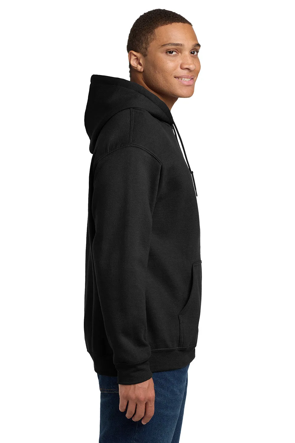 Gildan Mens Pill Resistant Hooded Sweatshirt Hoodie w/ Pouch Pocket - Black  Affordable Clothing Gildan