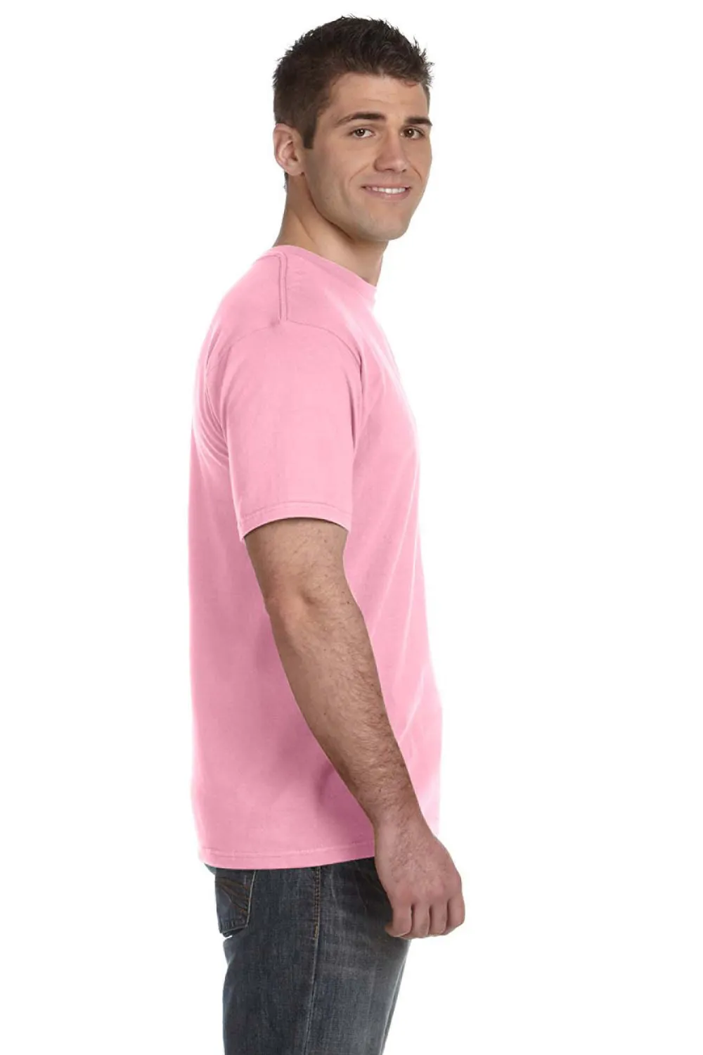 Gildan Mens Short Sleeve Crewneck T-Shirt - Charity Pink  Affordable Clothing Gildan