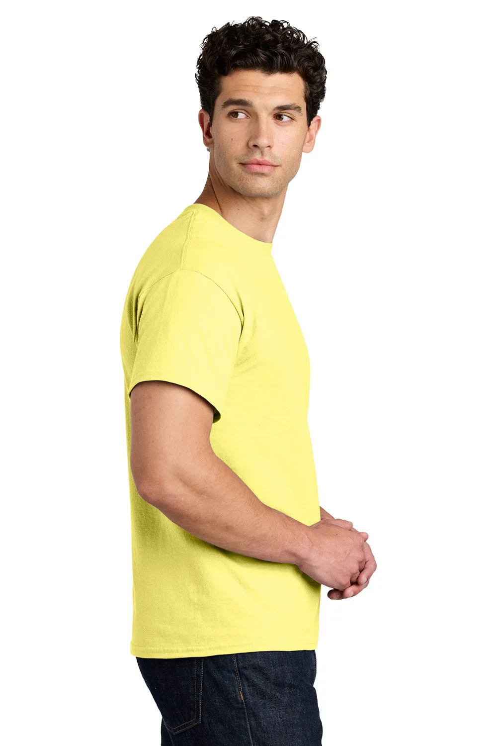 Gildan Mens Short Sleeve Crewneck T-Shirt - Cornsilk Yellow  Affordable Clothing Gildan