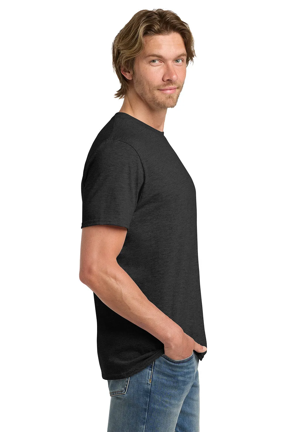 Gildan Mens Short Sleeve Crewneck T-Shirt - Heather Dark Grey  Affordable Clothing Gildan