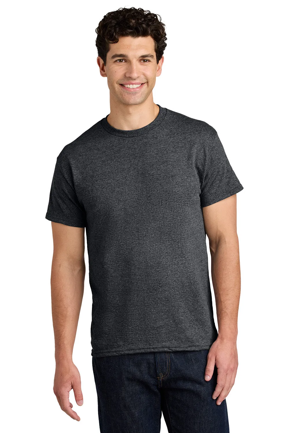 Gildan Mens Short Sleeve Crewneck T-Shirt - Heather Dark Grey  Affordable Clothing Gildan