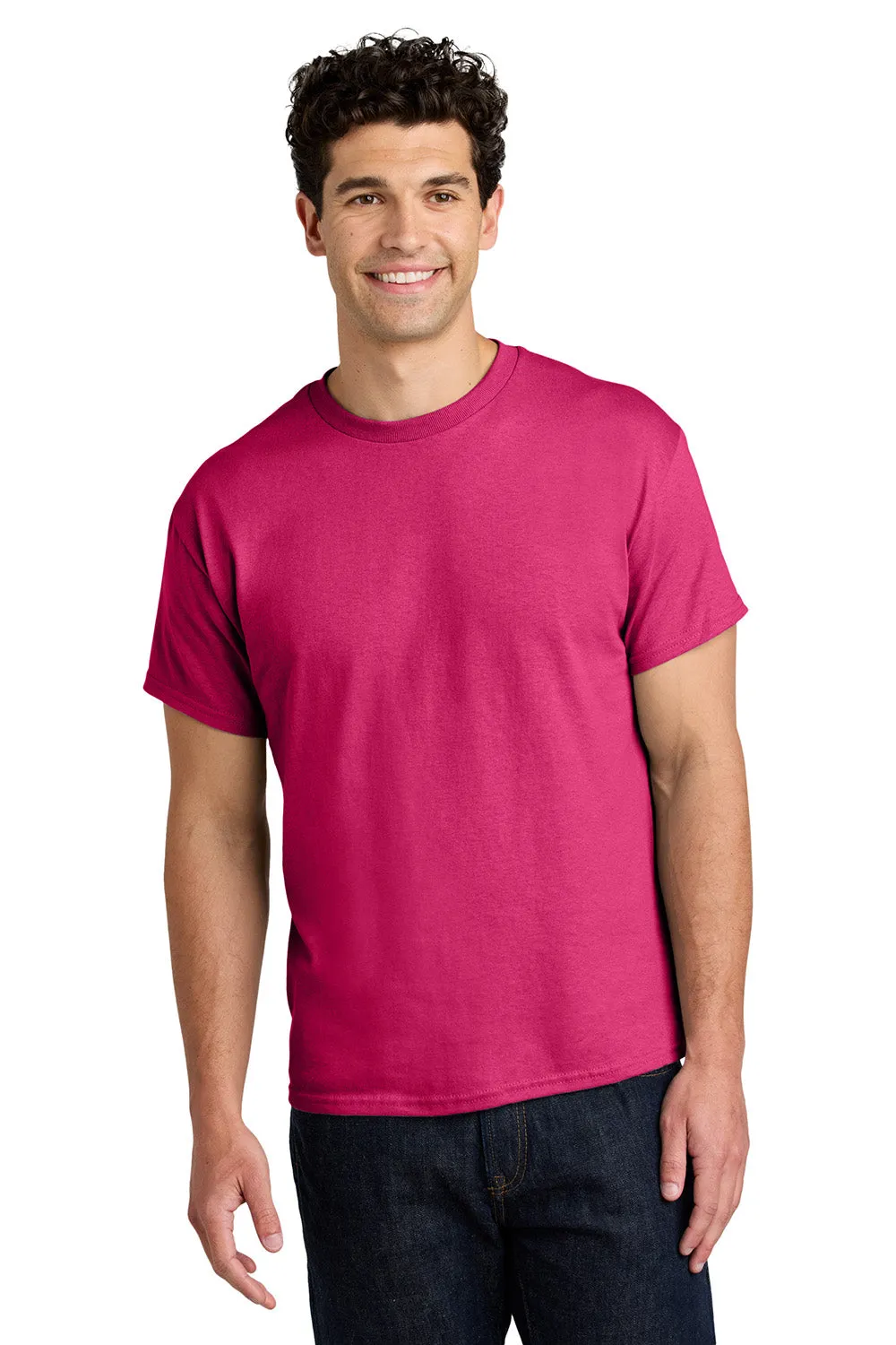 Gildan Mens Short Sleeve Crewneck T-Shirt - Heliconia Pink  Affordable Clothing Gildan