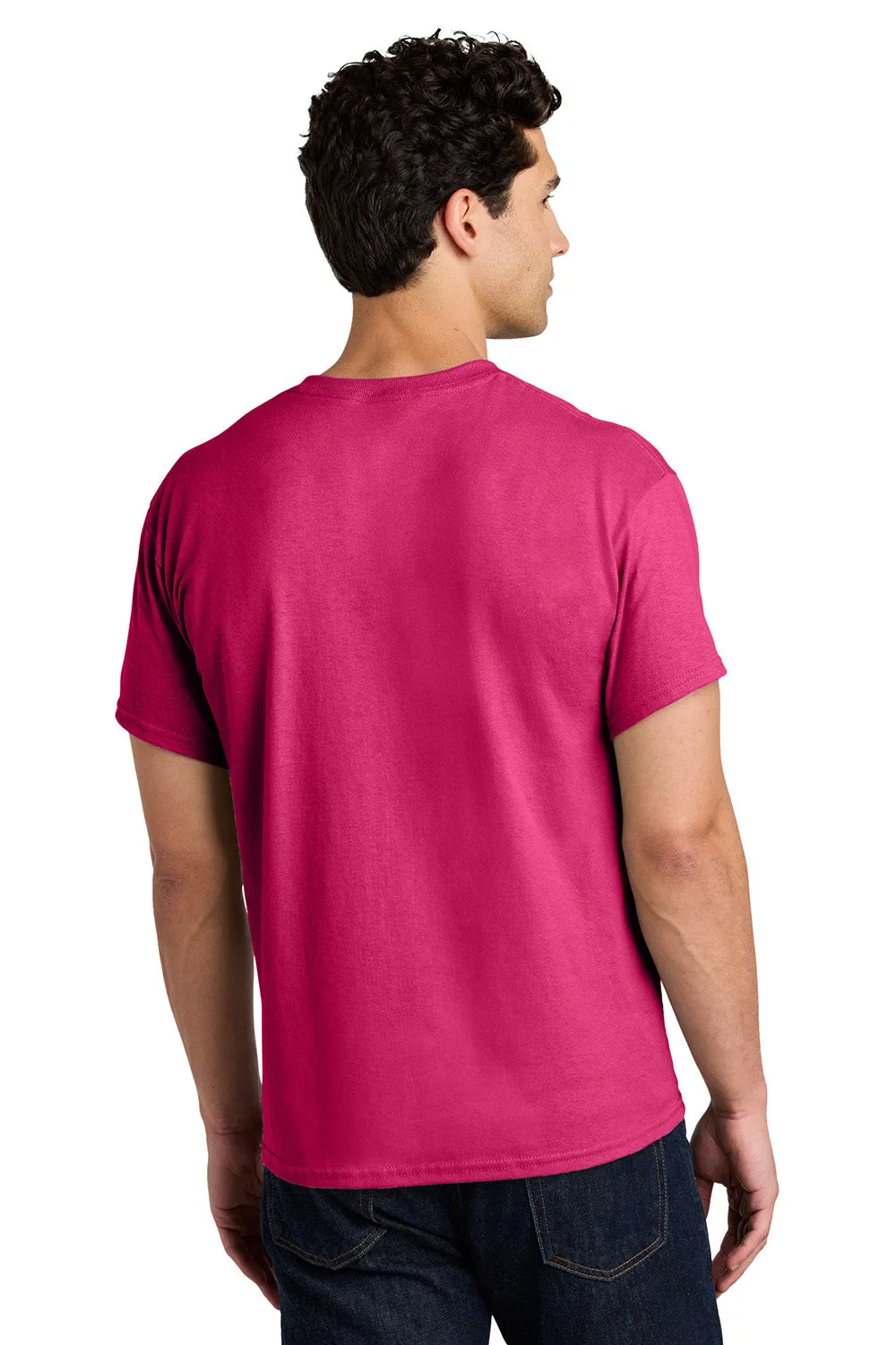 Gildan Mens Short Sleeve Crewneck T-Shirt - Heliconia Pink  Affordable Clothing Gildan