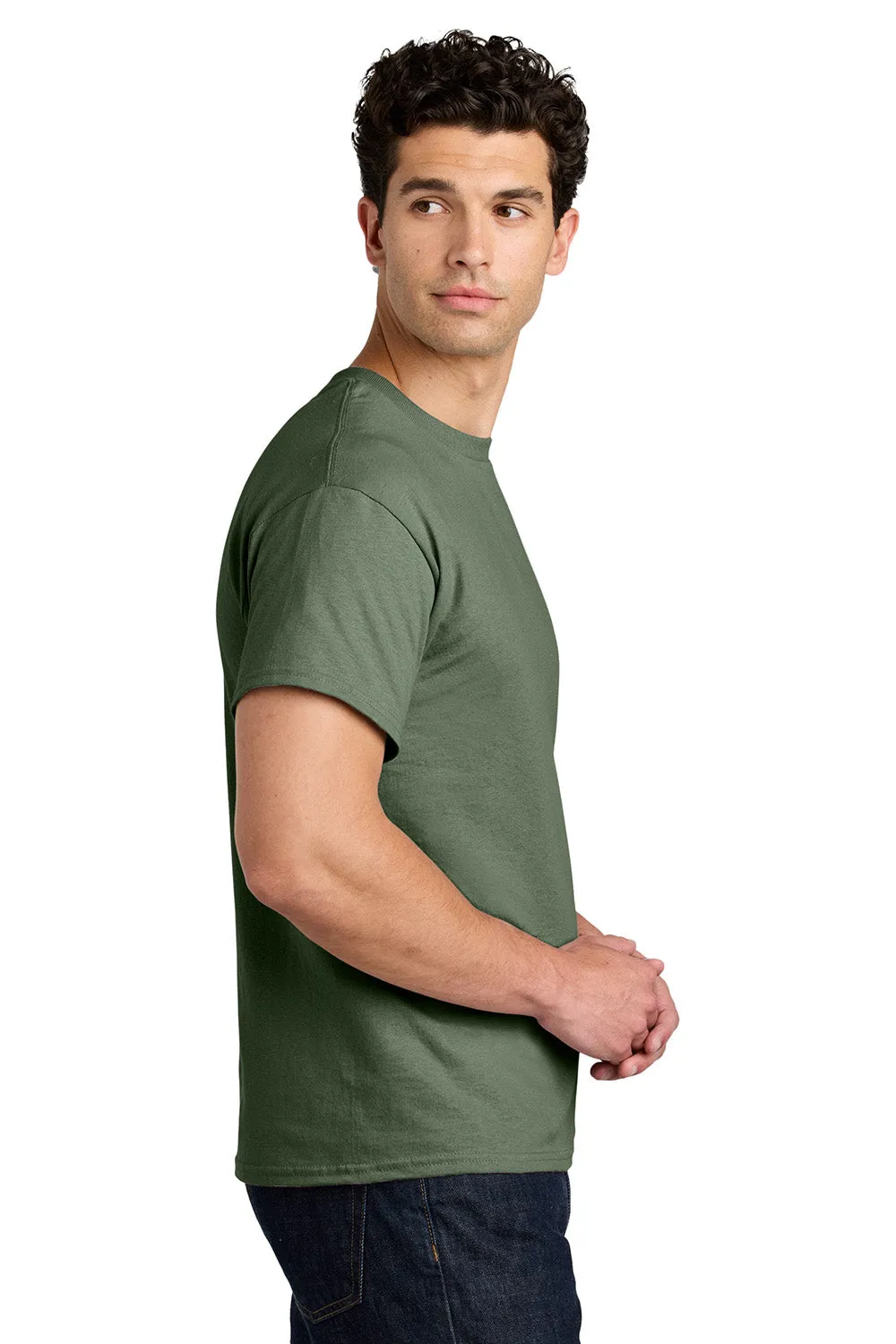 Gildan Mens Short Sleeve Crewneck T-Shirt - Military Green  Affordable Clothing Gildan