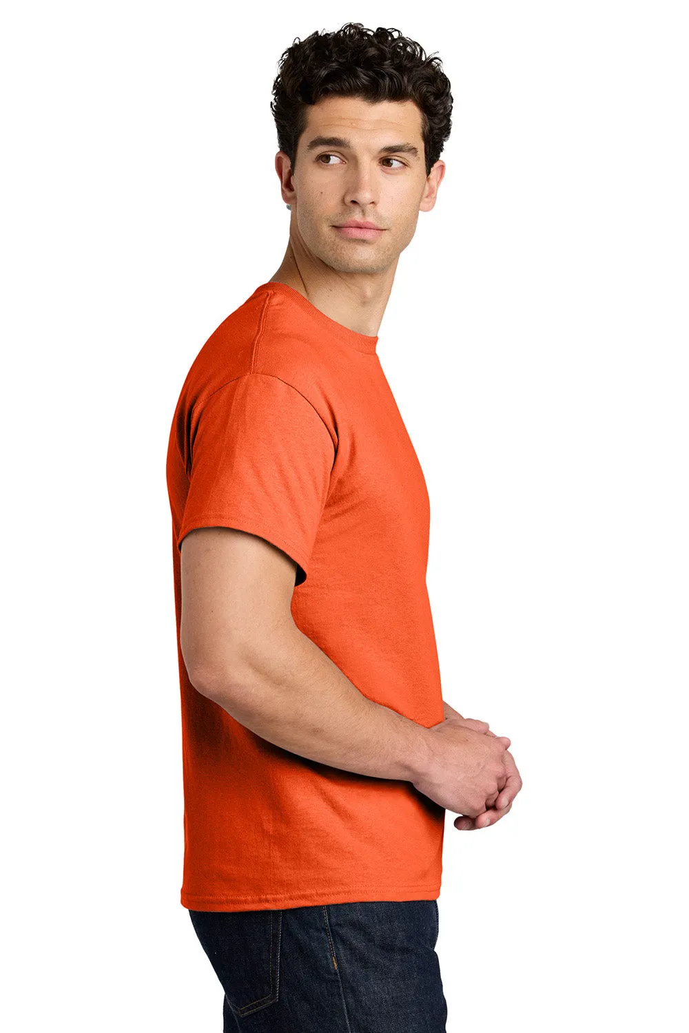 Gildan Mens Short Sleeve Crewneck T-Shirt - Orange  Affordable Clothing Gildan