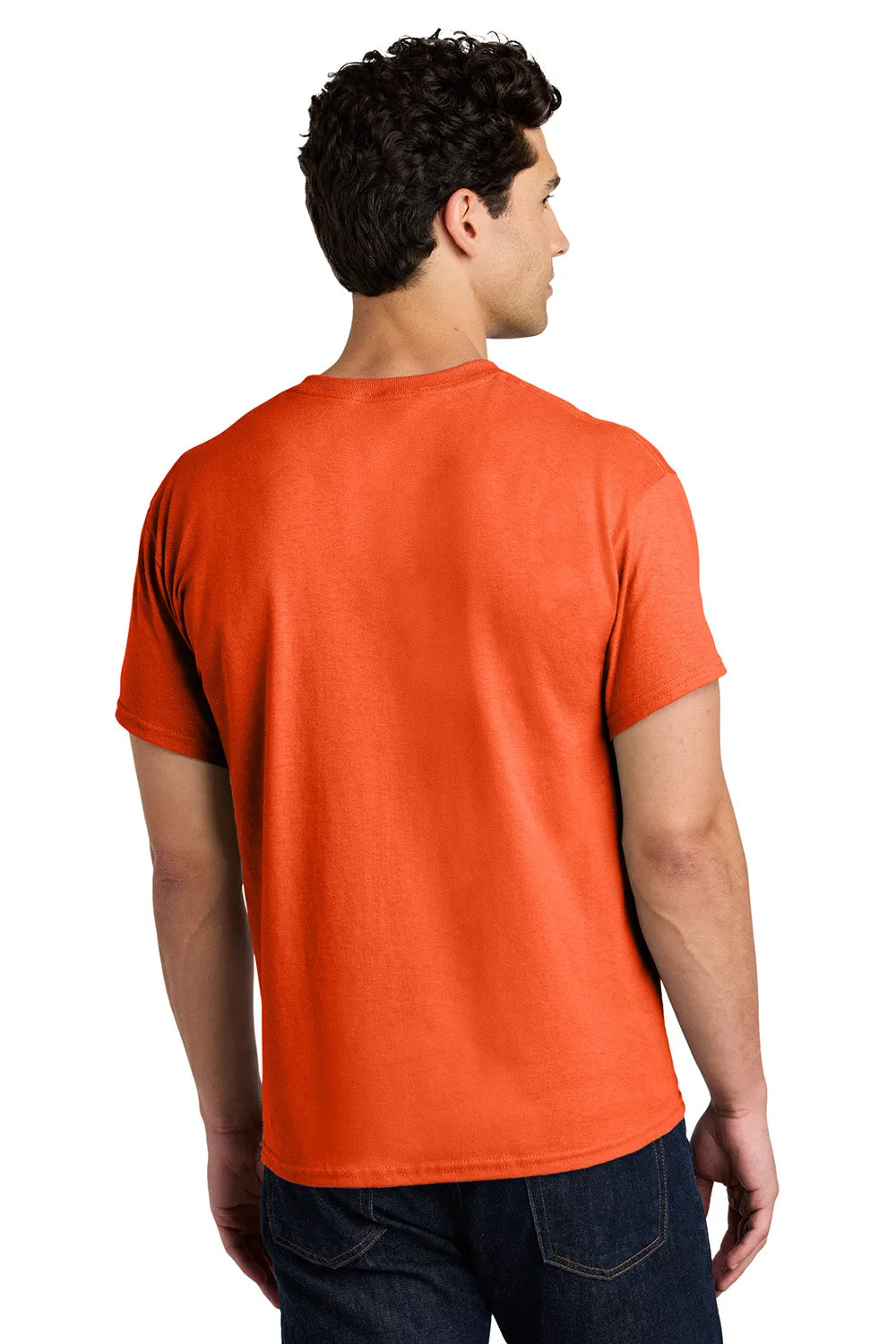 Gildan Mens Short Sleeve Crewneck T-Shirt - Orange  Affordable Clothing Gildan