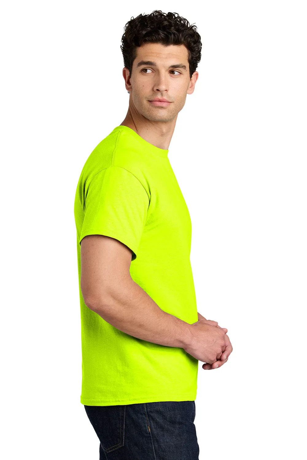 Gildan Mens Short Sleeve Crewneck T-Shirt - Safety Green  Affordable Clothing Gildan