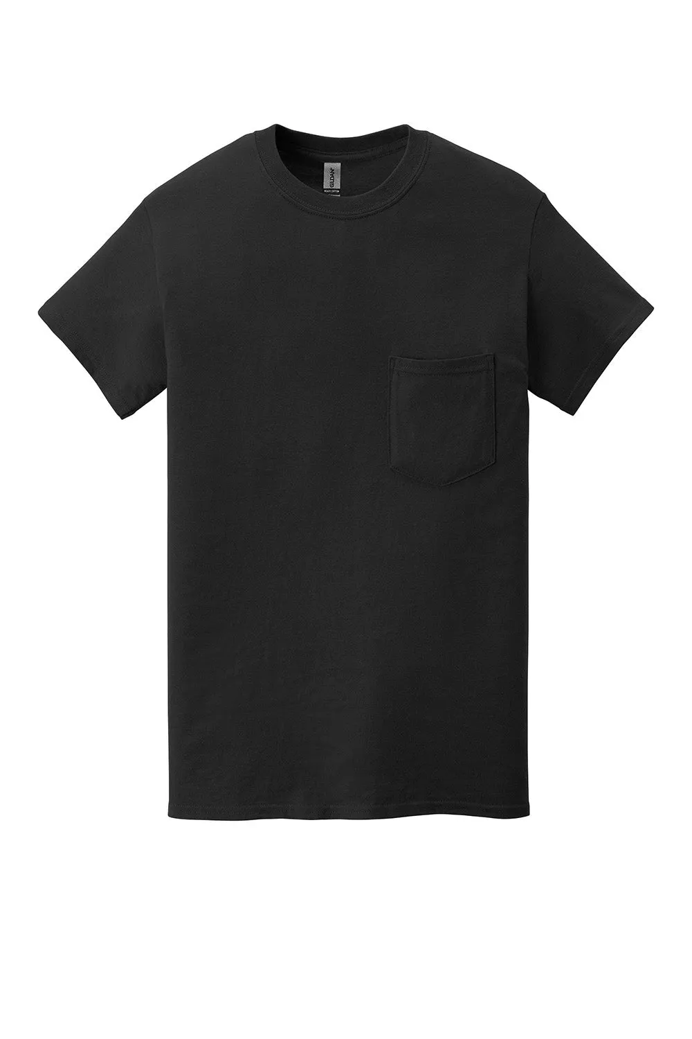 Gildan Mens Short Sleeve Crewneck T-Shirt w/ Pocket - Black  Affordable Clothing Gildan