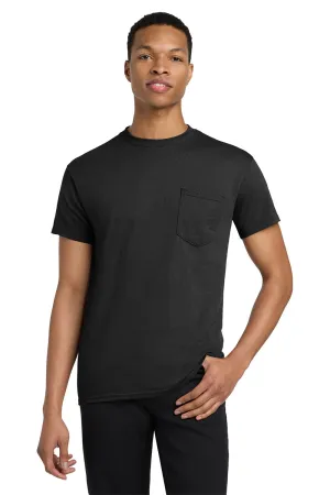 Gildan Mens Short Sleeve Crewneck T-Shirt w/ Pocket - Black  Affordable Clothing Gildan