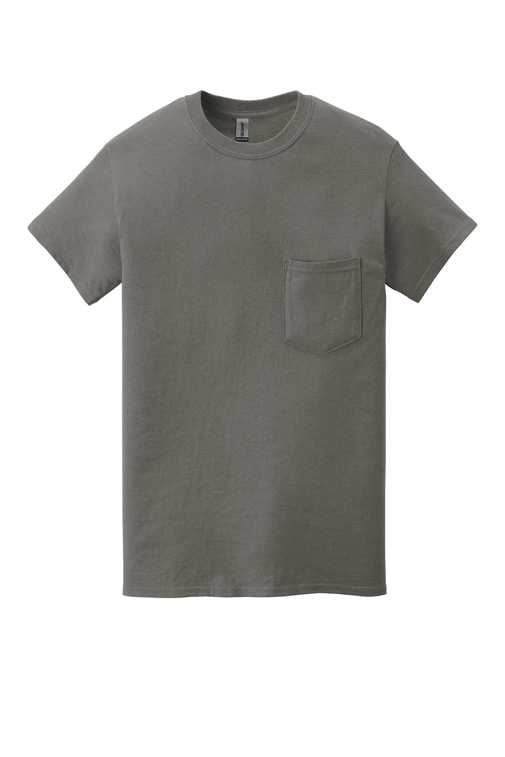 Gildan Mens Short Sleeve Crewneck T-Shirt w/ Pocket - Charcoal Grey  Affordable Clothing Gildan